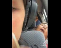 Collab BitchIG2 - Woman sleeping with mouth open in car 