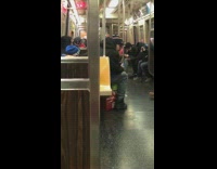 Collab Subway Creatures - two people arguing guy with pink jacket
