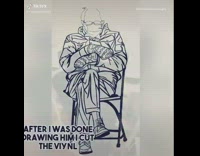 Girl paints bernie meme on glass 