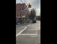 Guy two pieces of wood on back 