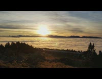 Time lapse sunset view from ski station