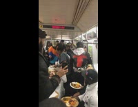 thanksgiving party food on subway 