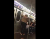 Woman presses help button on subway train and says she has to go to the bathroom