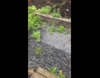 Visible roof shaped wet marks on rocks