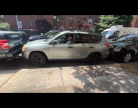 Old man park on very tight space