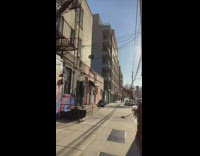 Woman stripes dress lean wall Together graffiti