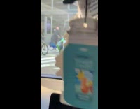 Wolf guy rides motorcycle with speakers 