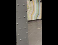 Rat runs fast at the subway train in NY 