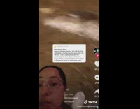 Lady reacts to new york flood videos 