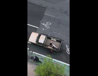 Girl split twerk dance pickup truck trunk