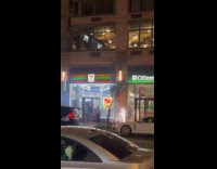 Fireworks on street at middle of October