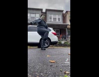 Person in Michael Myers mask dances