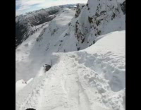 Collab extremeIG - Guy jumps off cliff and snowboards down mountain slope gopro camera