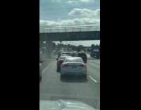 Police chase car crash guy runs away