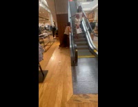 Lady Surprises Elderly Woman on Mall Escalator