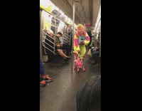 Collab Subway Creatures - donald trump outfit yellow and pink with baby