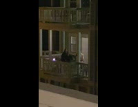 Two girls jacket dance tiktok balcony night