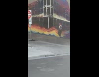 Woman snake neck lean graffiti wall alleyway Part 1