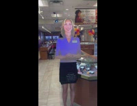 Collab BitchIG2 - Cardboard cutout with holographic woman