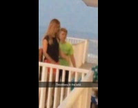 Man selfie zoom two kids tiktok dance video shoot