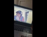 Student plays video zoom teacher looks confused 