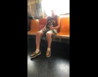 Collab Subway Creatures - Guy in headphones sings song out loud and taps foot on subway train