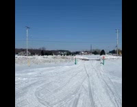 Yellow helmet guy falls off snowmobile fail 