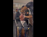 Baby getting ear pierced reaction