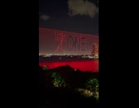Drone lights show show Jordan logo river part 1