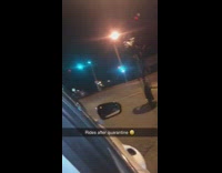 Guy rides tall bicycle on wood stilts 