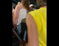 Crowd sings at train station after concert