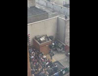 small concert in backyard of apartments