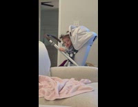 Little girl in stroller cusses mom eats candy