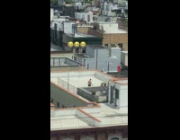 Man shirtless with white cap tiktok dance at the rooftop Part 1