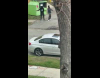 Collab IITW - Two men in black jacket rap video shoot by the garbage bin