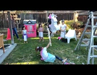Little Girl Hits Piñata Too Hard and Falls 