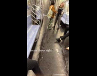 Filmer show wet messy and dirty subway train