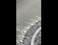 White shirt girl jumps mandala pattern art