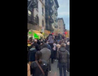 Crowd parties at  random dj street rave