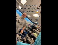 Collab ClipsIG - Man pranks and whisper stranger at supermarket