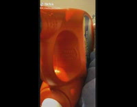 Guy twists open detergent to vent 