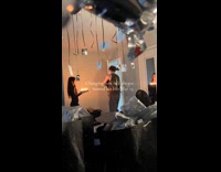 Woman surprising boyfriend for birthday