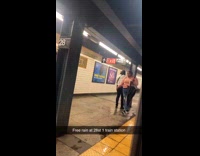 Water leak down from subway station ceiling