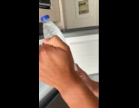 Guy hits water bottle then instantly freeze