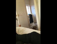 puppy jumping from bed 