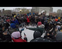 Spidermans have snowball fight 