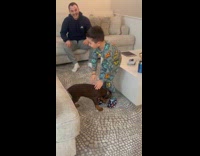 Kid cries after parents surprise him with puppy 