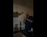 Collab ClipsIG - Filmer exaggerated celebratory scream to his dad