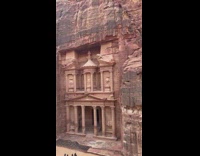 View of little girl in front of petra jordan 