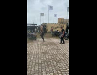 Collab IITW - Lady with Helmet Playfully Runs to Man